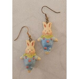 Bunny Rabbit Earrings Easter Springtime‎ Novelty Dangle Drop Cute Fun